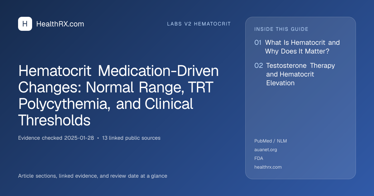 Evidence overview for Hematocrit Medication-Driven Changes: Normal Range, TRT Polycythemia, and Clinical Thresholds
