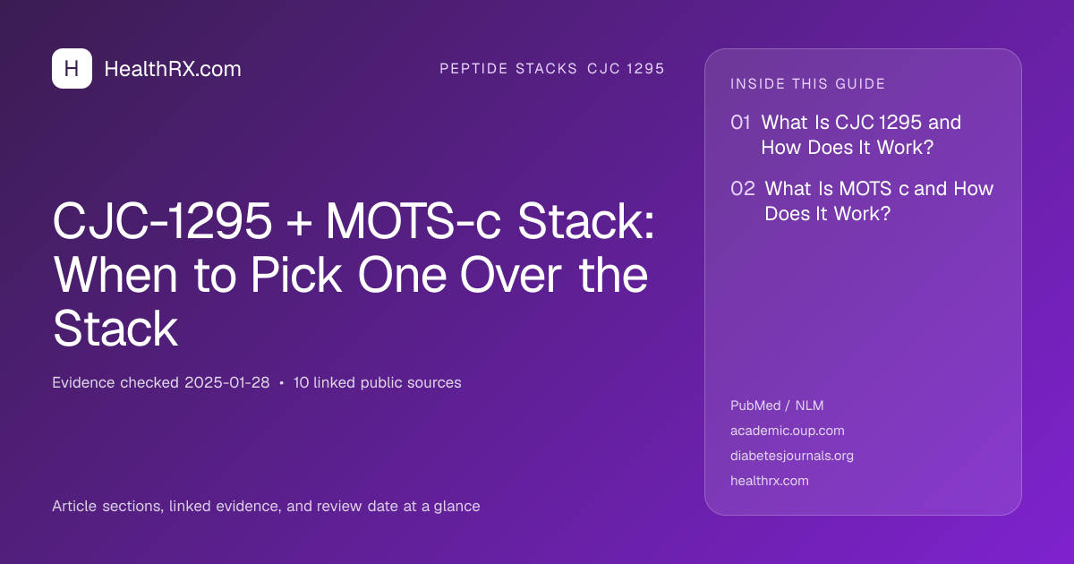 Evidence overview for CJC-1295 + MOTS-c Stack: When to Pick One Over the Stack