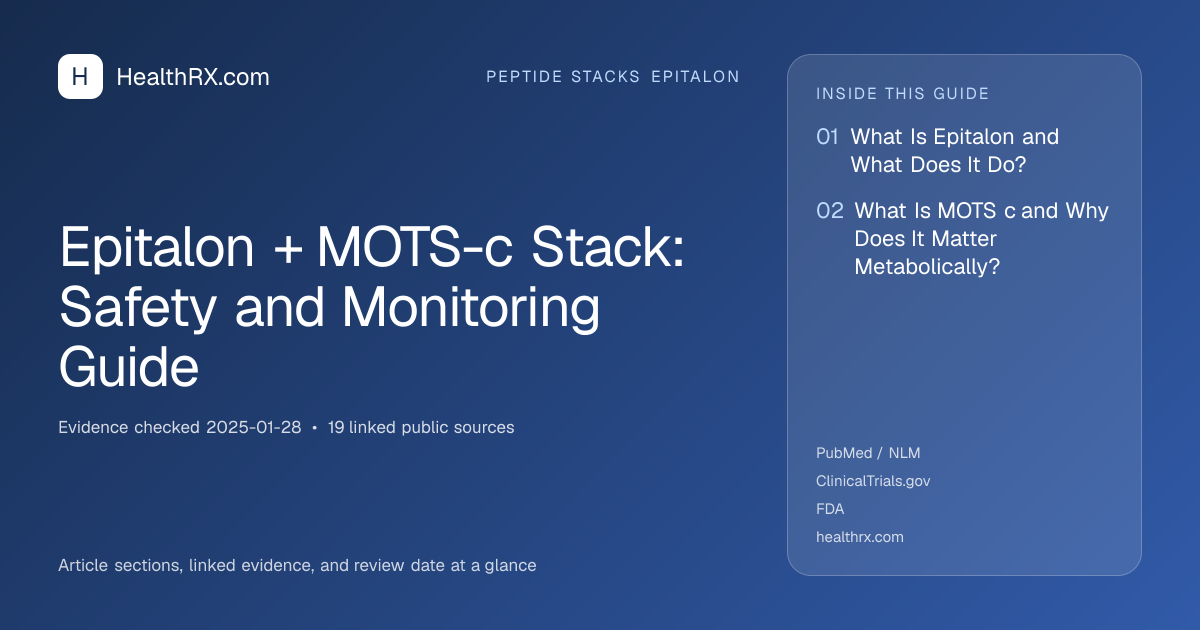 Evidence overview for Epitalon + MOTS-c Stack: Safety and Monitoring Guide