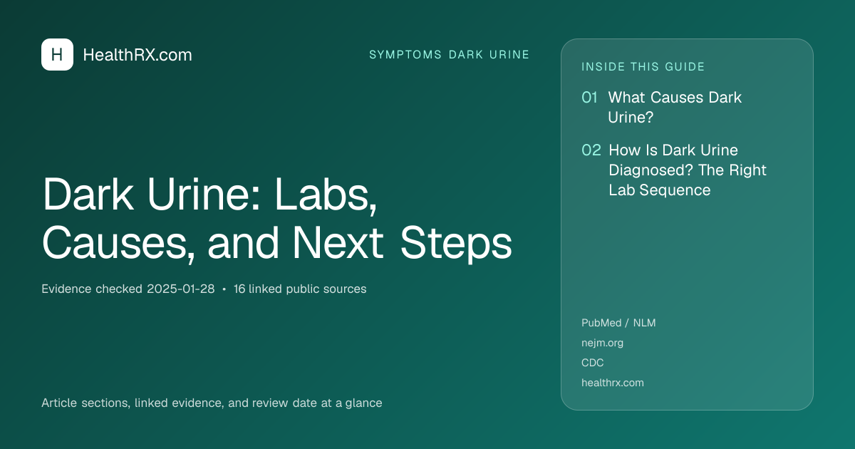 Evidence overview for Dark Urine: Labs, Causes, and Next Steps