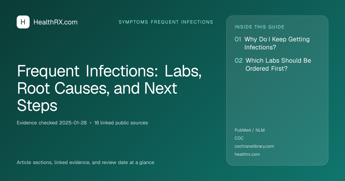 Evidence overview for Frequent Infections: Labs, Root Causes, and Next Steps