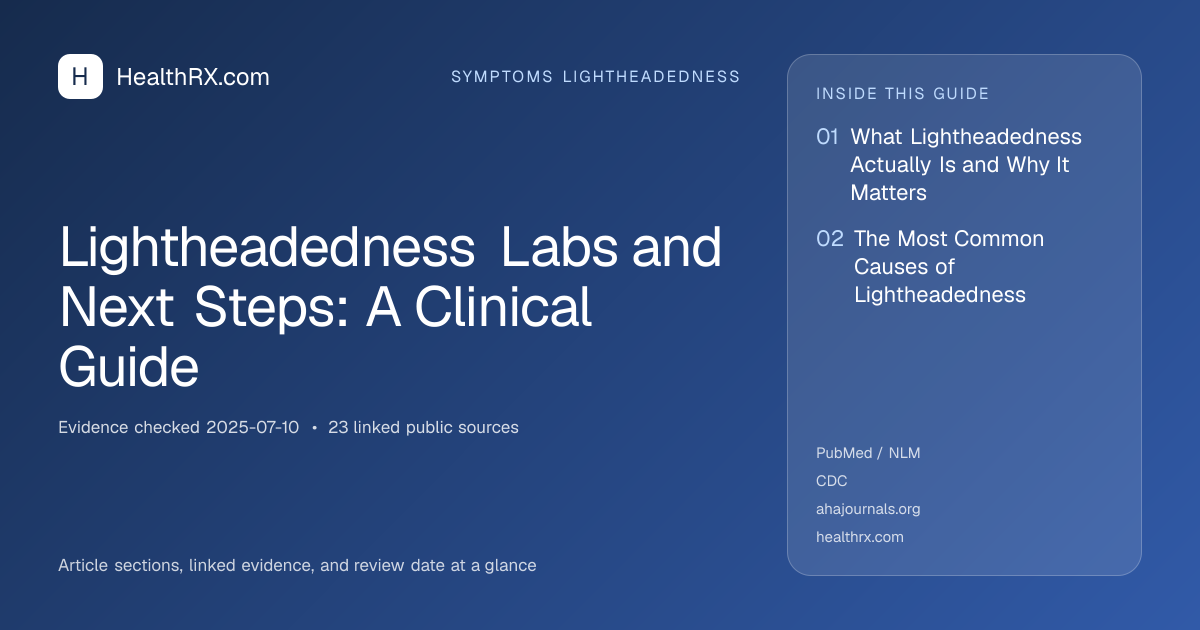 Evidence overview for Lightheadedness Labs and Next Steps: A Clinical Guide