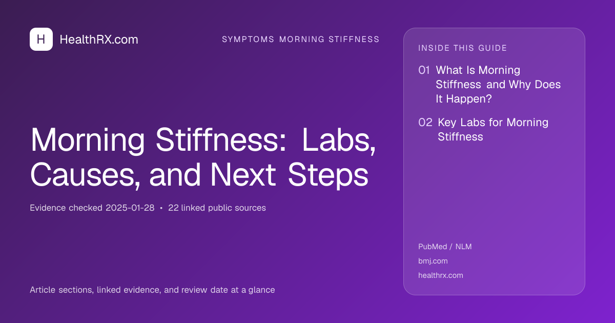 Evidence overview for Morning Stiffness: Labs, Causes, and Next Steps