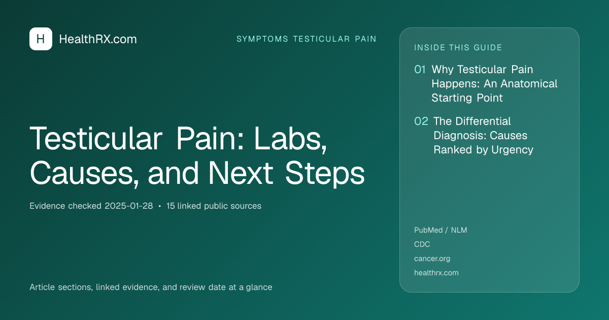 Evidence overview for Testicular Pain: Labs, Causes, and Next Steps