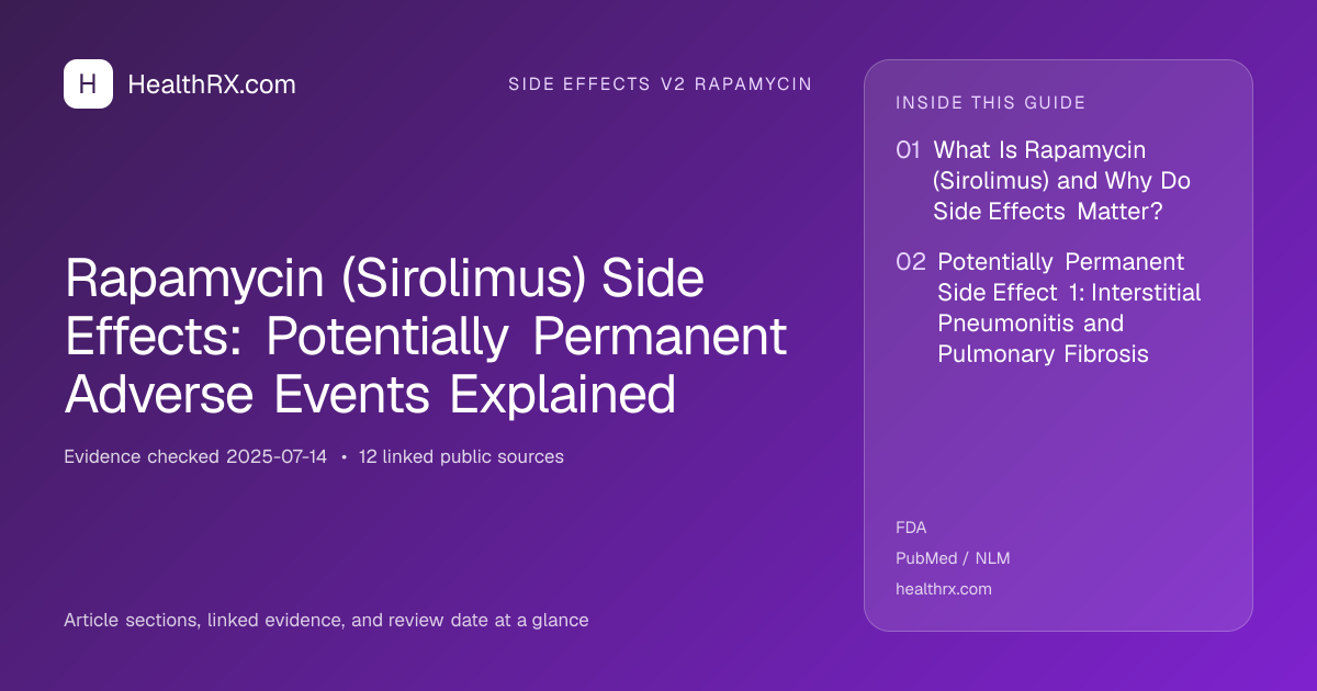 Evidence overview for Rapamycin (Sirolimus) Side Effects: Potentially Permanent Adverse Events Explained