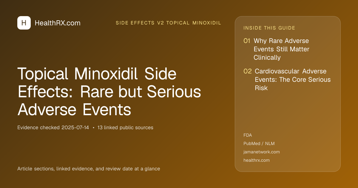 Evidence overview for Topical Minoxidil Side Effects: Rare but Serious Adverse Events