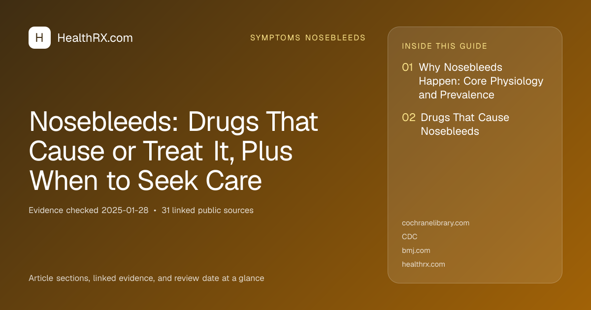 Evidence overview for Nosebleeds: Drugs That Cause or Treat It, Plus When to Seek Care