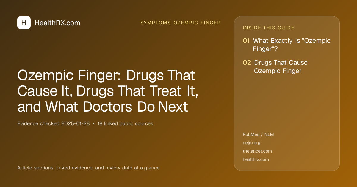 Evidence overview for Ozempic Finger: Drugs That Cause It, Drugs That Treat It, and What Doctors Do Next