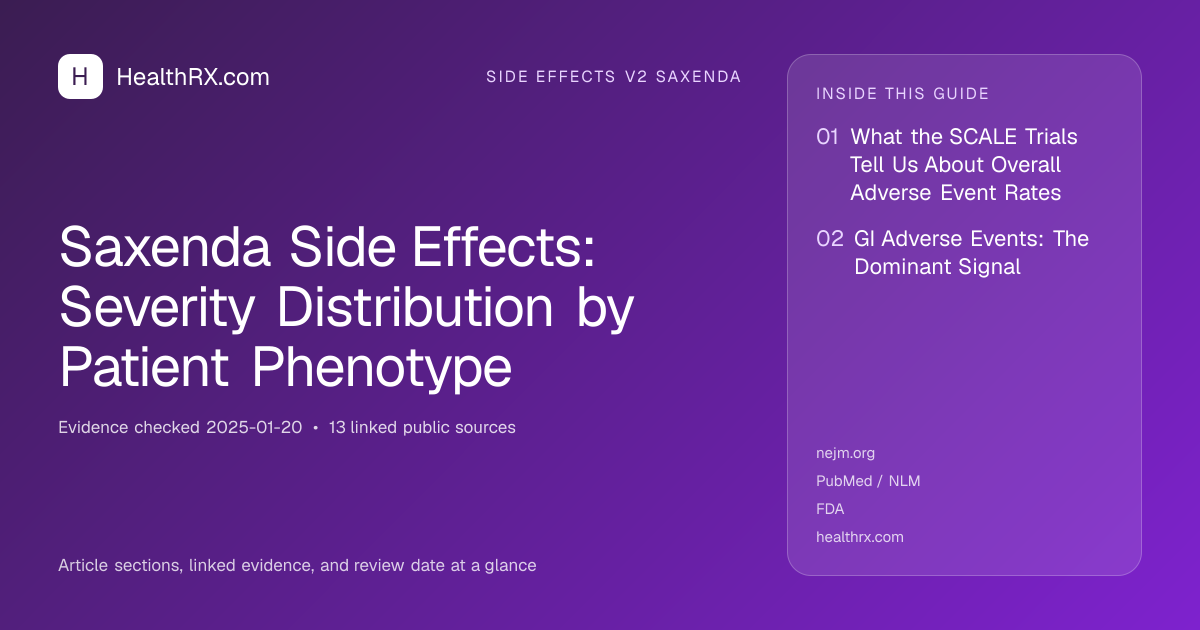 Evidence overview for Saxenda Side Effects: Severity Distribution by Patient Phenotype