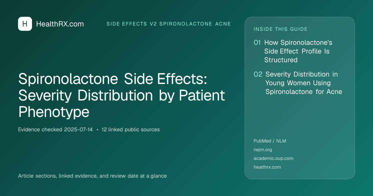 Evidence overview for Spironolactone Side Effects: Severity Distribution by Patient Phenotype