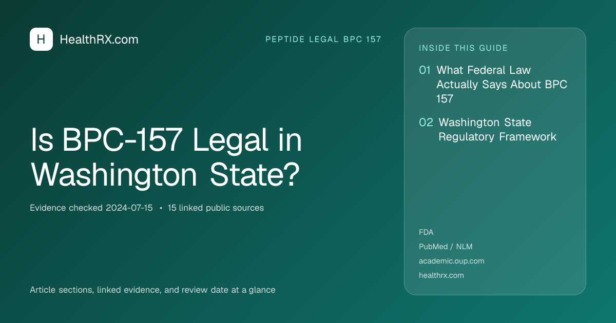 Evidence overview for Is BPC-157 Legal in Washington State?