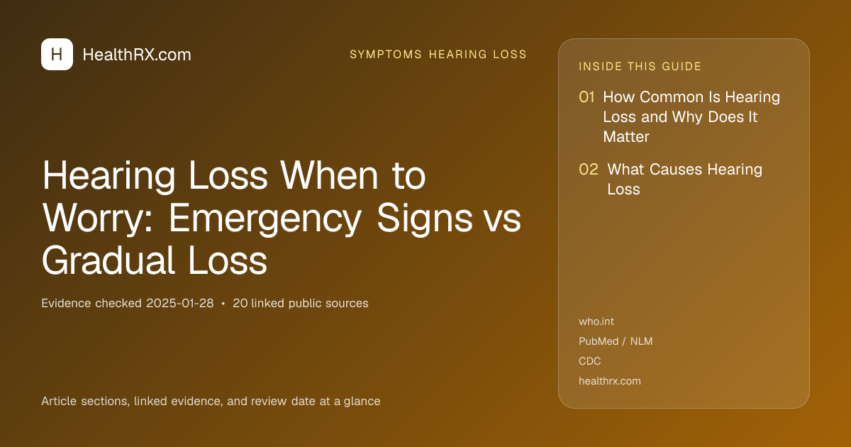 Evidence overview for Hearing Loss When to Worry: Emergency Signs vs Gradual Loss