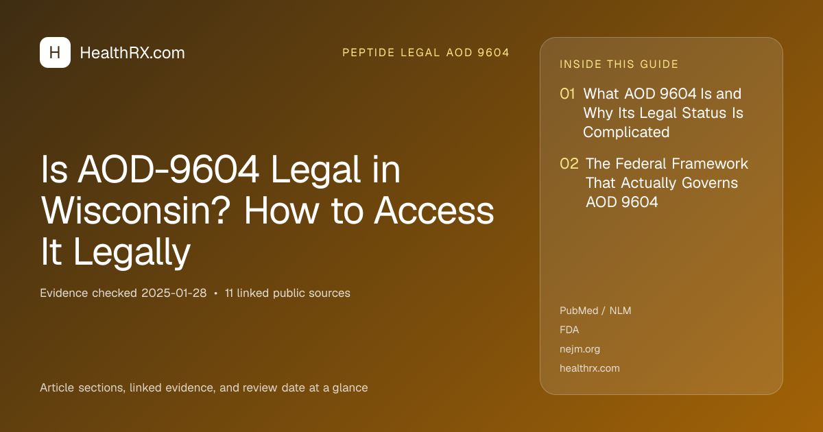 Evidence overview for Is AOD-9604 Legal in Wisconsin? How to Access It Legally