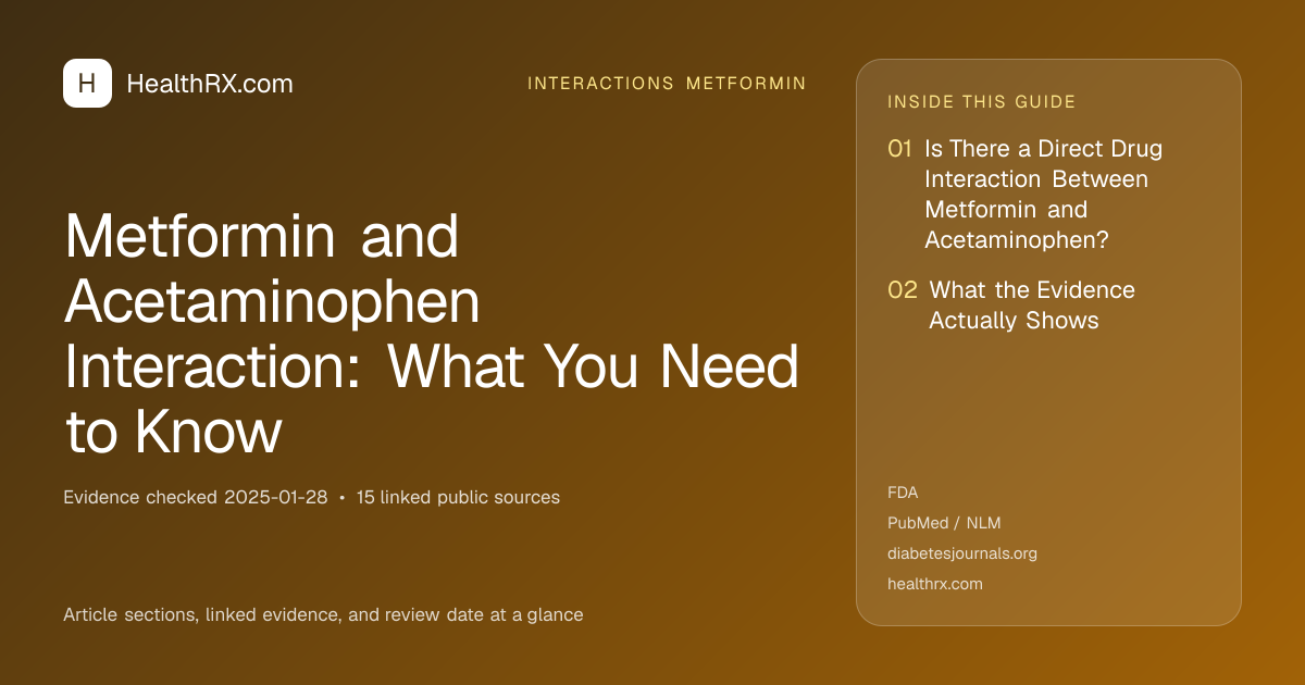 Evidence overview for interactions metformin: Metformin and Acetaminophen Interaction: What You Need to Know