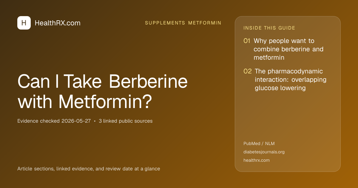 Evidence overview for supplements metformin: Can I Take Berberine with Metformin?