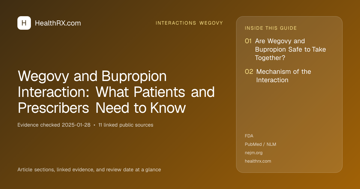 Evidence overview for Wegovy and Bupropion Interaction: What Patients and Prescribers Need to Know