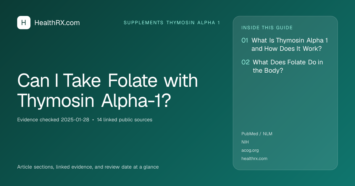 Evidence overview for Can I Take Folate with Thymosin Alpha-1?