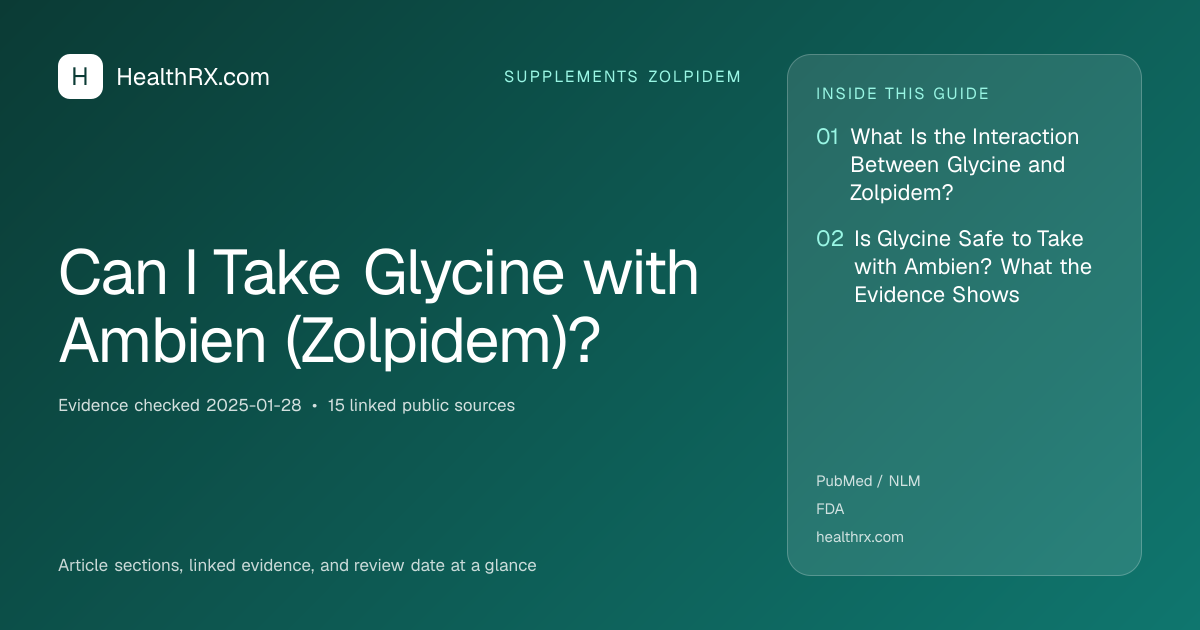 Evidence overview for supplements zolpidem: Can I Take Glycine with Ambien (Zolpidem)?