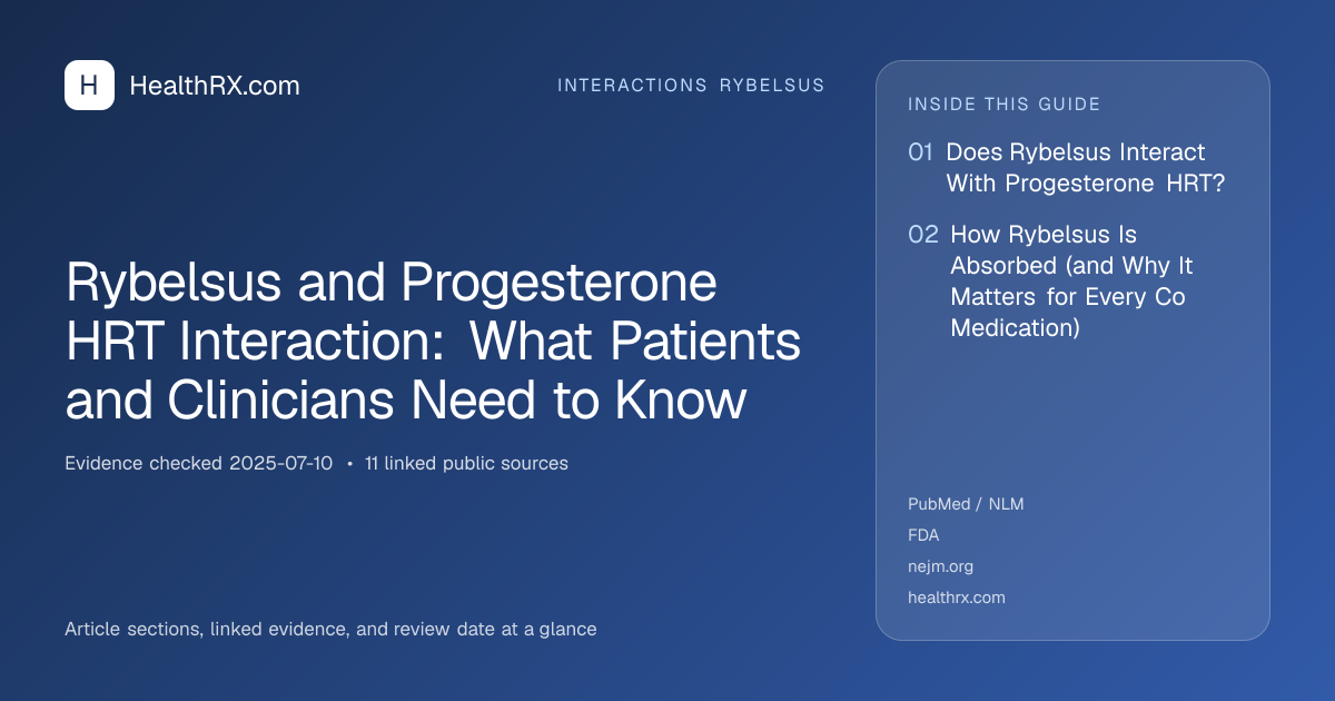 Evidence overview for Rybelsus and Progesterone HRT Interaction: What Patients and Clinicians Need to Know
