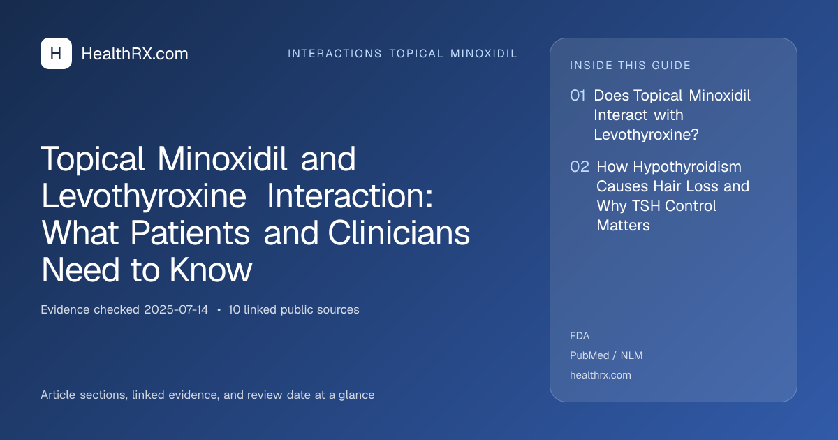 Evidence overview for interactions topical minoxidil: Topical Minoxidil and Levothyroxine Interaction: What Patients and Clinicians Need to Know