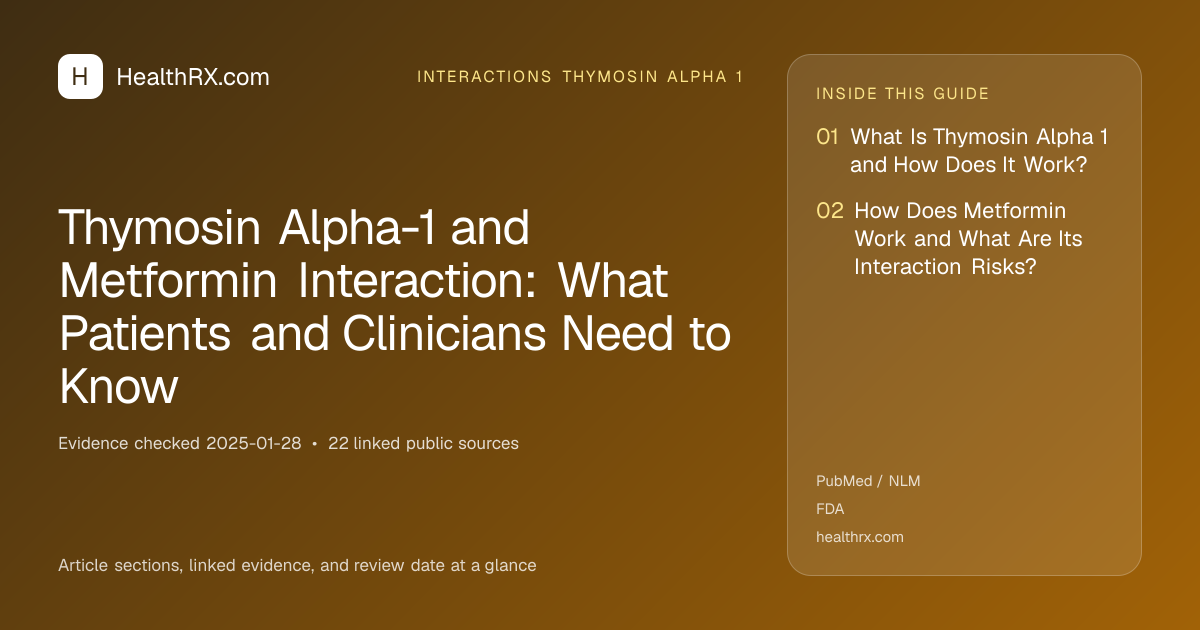 Evidence overview for Thymosin Alpha-1 and Metformin Interaction: What Patients and Clinicians Need to Know