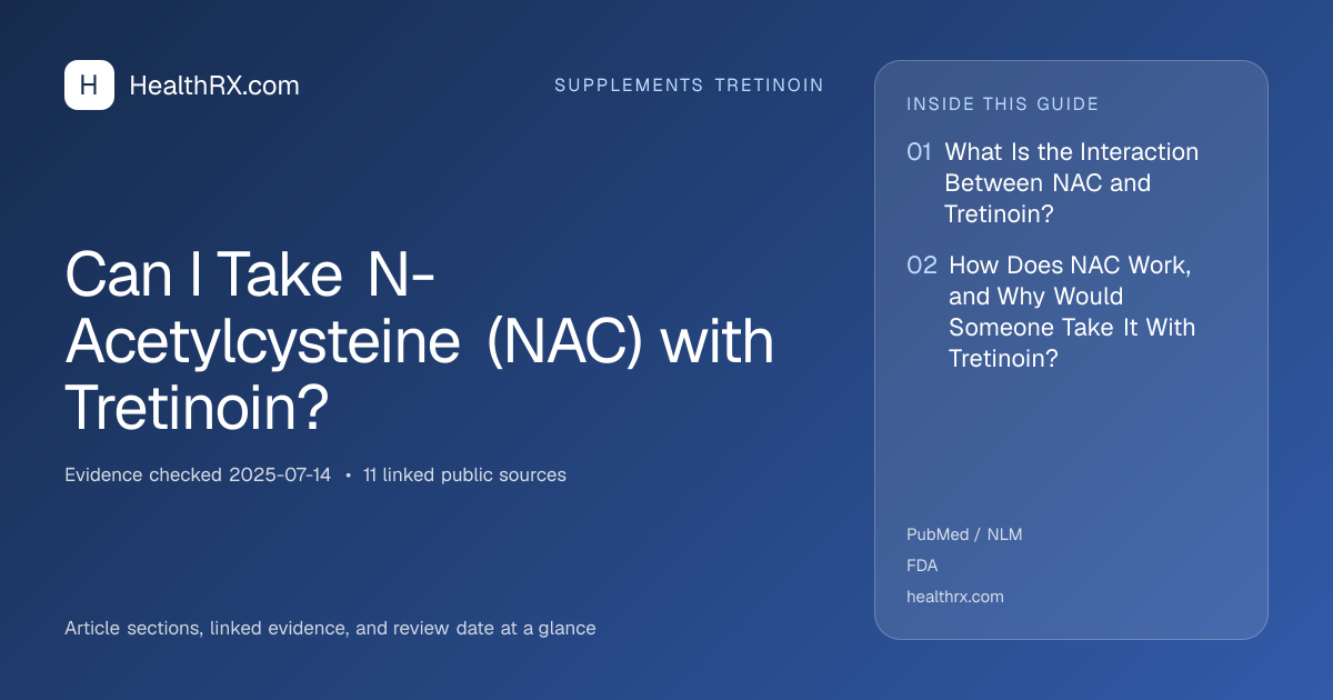 Evidence overview for supplements tretinoin: Can I Take N-Acetylcysteine (NAC) with Tretinoin?