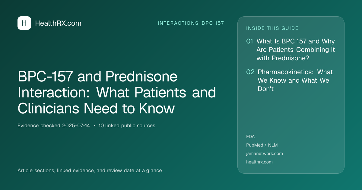 Evidence overview for BPC-157 and Prednisone Interaction: What Patients and Clinicians Need to Know