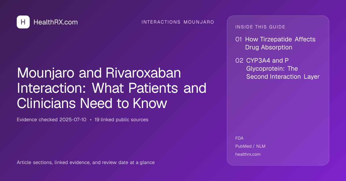 Evidence overview for Mounjaro and Rivaroxaban Interaction: What Patients and Clinicians Need to Know