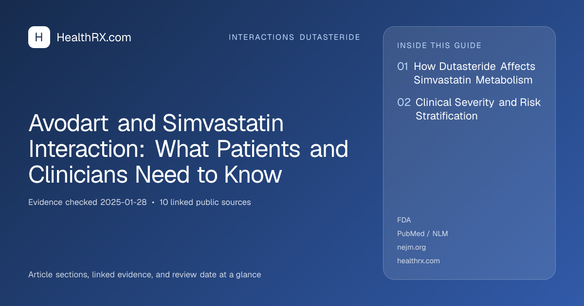Evidence overview for interactions dutasteride: Avodart and Simvastatin Interaction: What Patients and Clinicians Need to Know