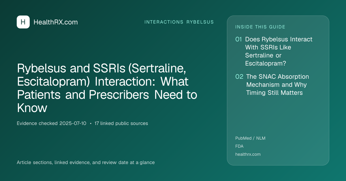Evidence overview for Rybelsus and SSRIs (Sertraline, Escitalopram) Interaction: What Patients and Prescribers Need to Know