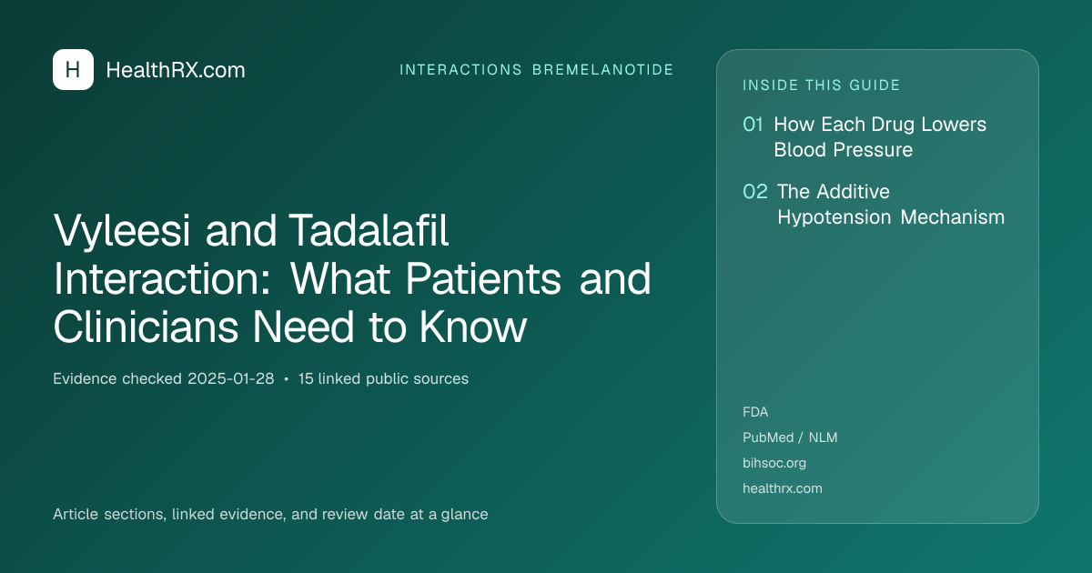 Evidence overview for Vyleesi and Tadalafil Interaction: What Patients and Clinicians Need to Know