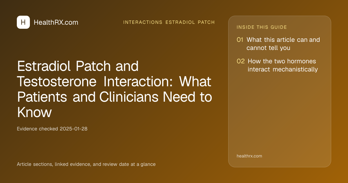 Evidence overview for Estradiol Patch and Testosterone Interaction: What Patients and Clinicians Need to Know