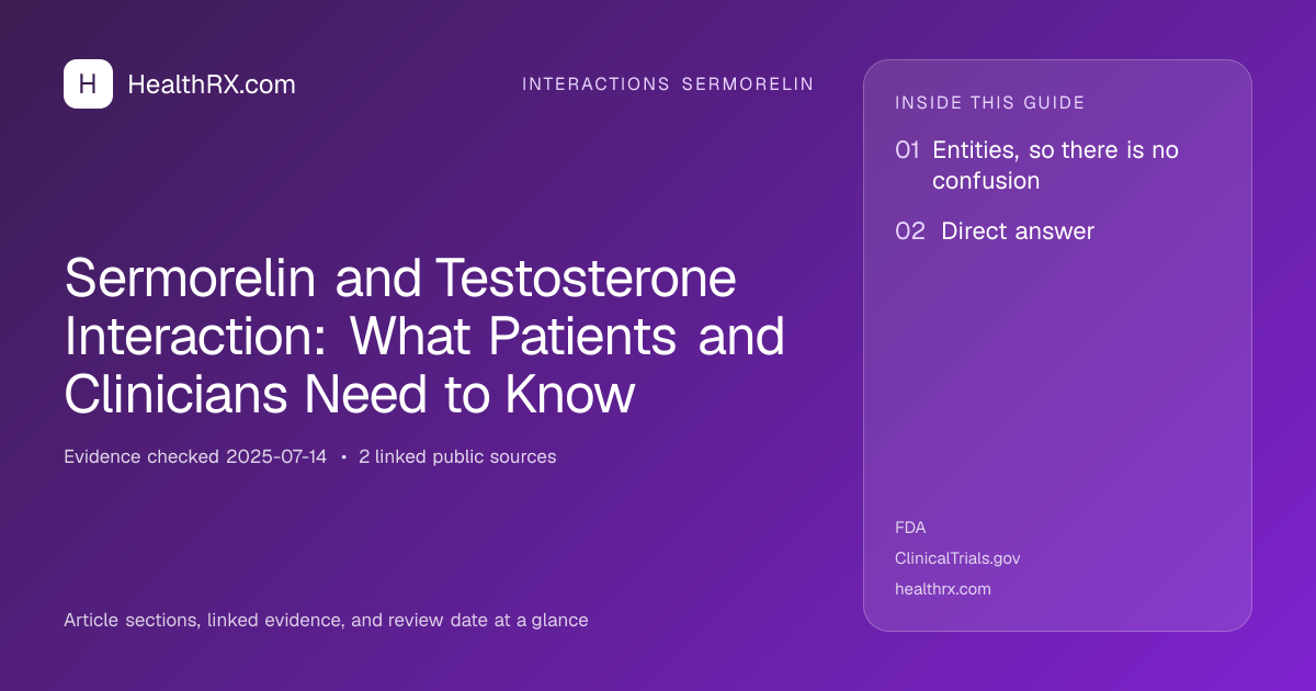 Evidence overview for Sermorelin and Testosterone Interaction: What Patients and Clinicians Need to Know