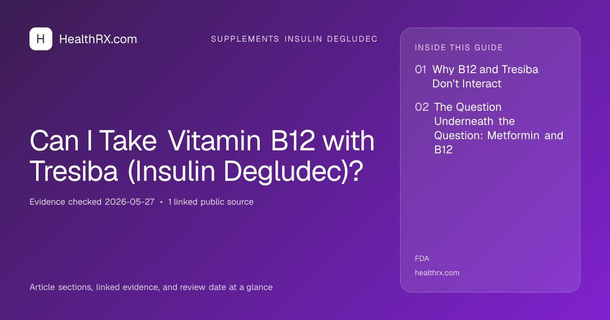Evidence overview for supplements insulin degludec: Can I Take Vitamin B12 with Tresiba (Insulin Degludec)?