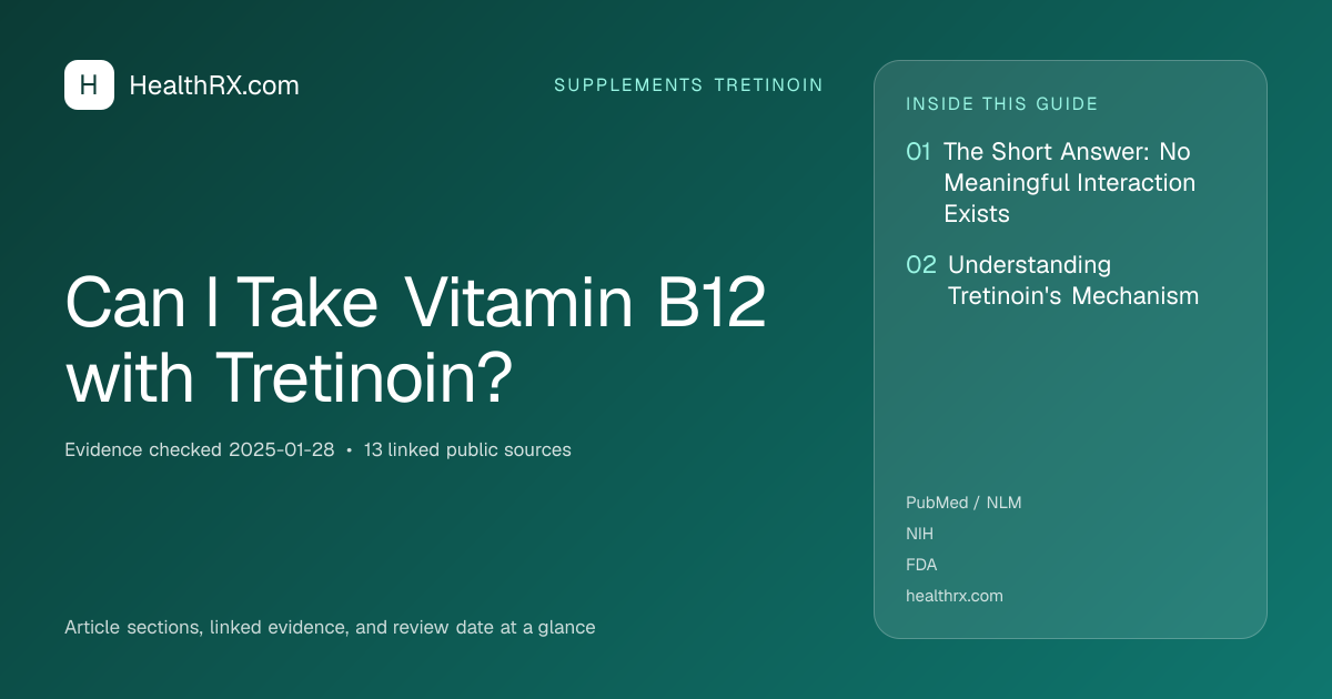 Evidence overview for supplements tretinoin: Can I Take Vitamin B12 with Tretinoin?