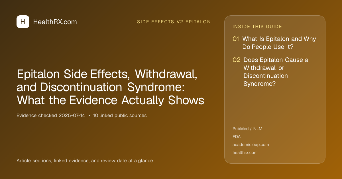 Evidence overview for Epitalon Side Effects, Withdrawal, and Discontinuation Syndrome: What the Evidence Actually Shows