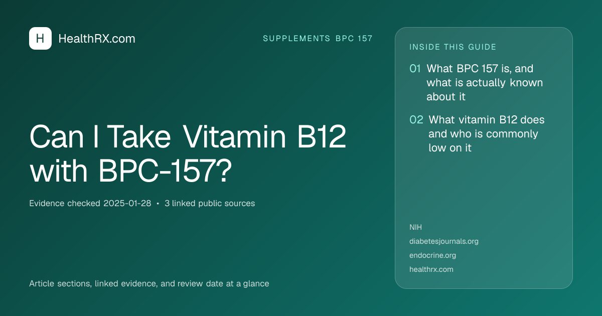 Evidence overview for Can I Take Vitamin B12 with BPC-157?