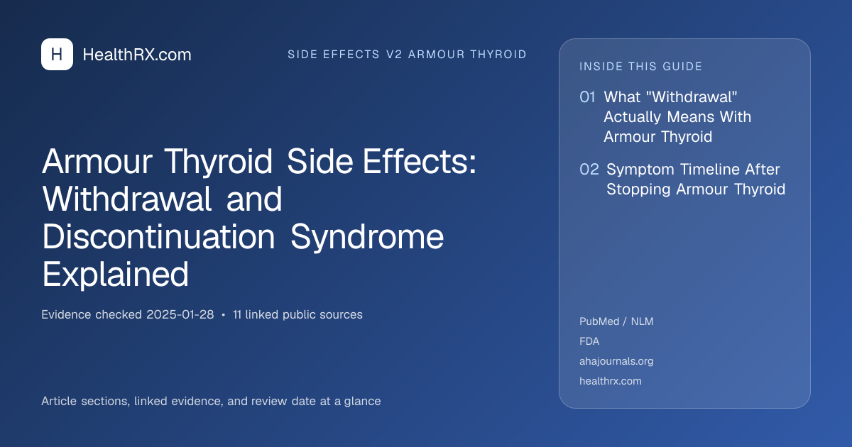 Evidence overview for Armour Thyroid Side Effects: Withdrawal and Discontinuation Syndrome Explained