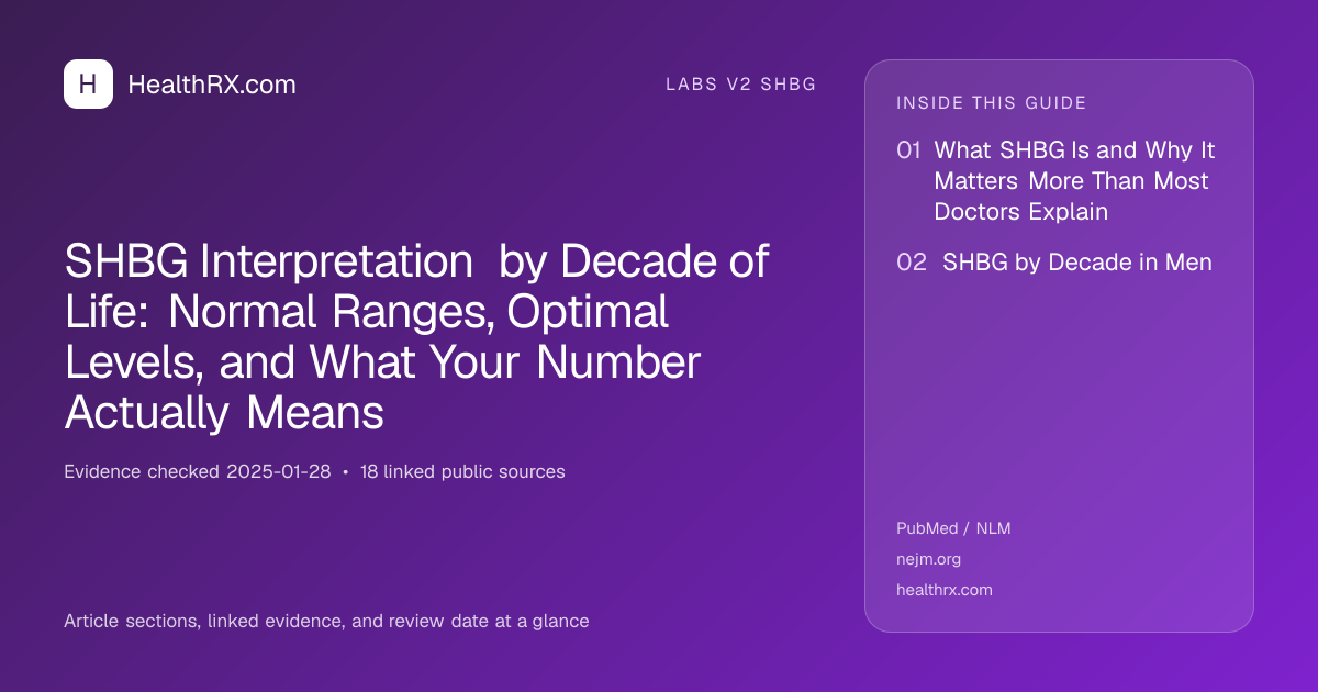 Evidence overview for SHBG Interpretation by Decade of Life: Normal Ranges, Optimal Levels, and What Your Number Actually Means