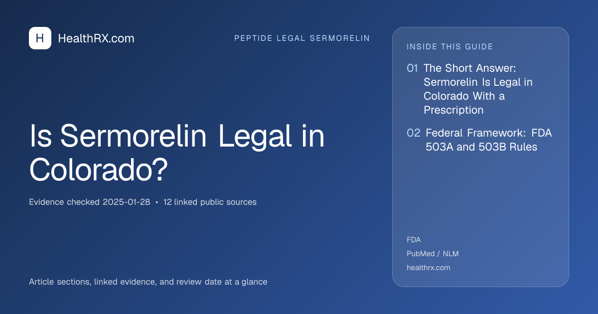 Evidence overview for Is Sermorelin Legal in Colorado?