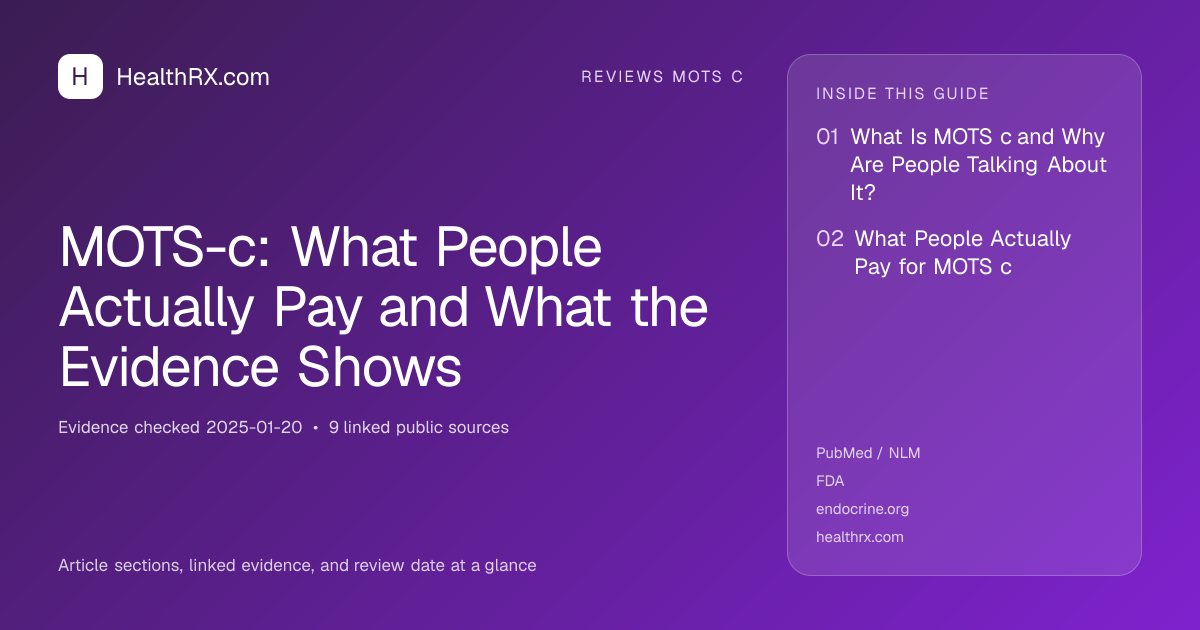 Evidence overview for MOTS-c: What People Actually Pay and What the Evidence Shows