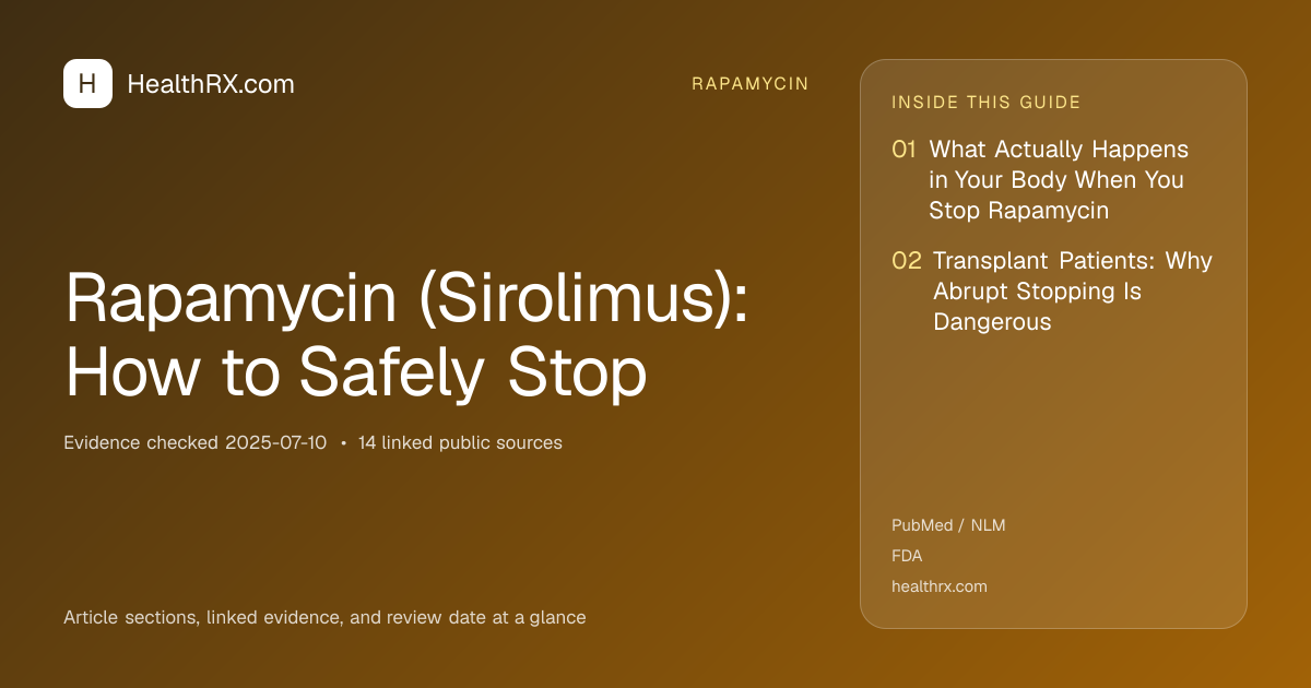 Evidence overview for rapamycin: Rapamycin (Sirolimus): How to Safely Stop