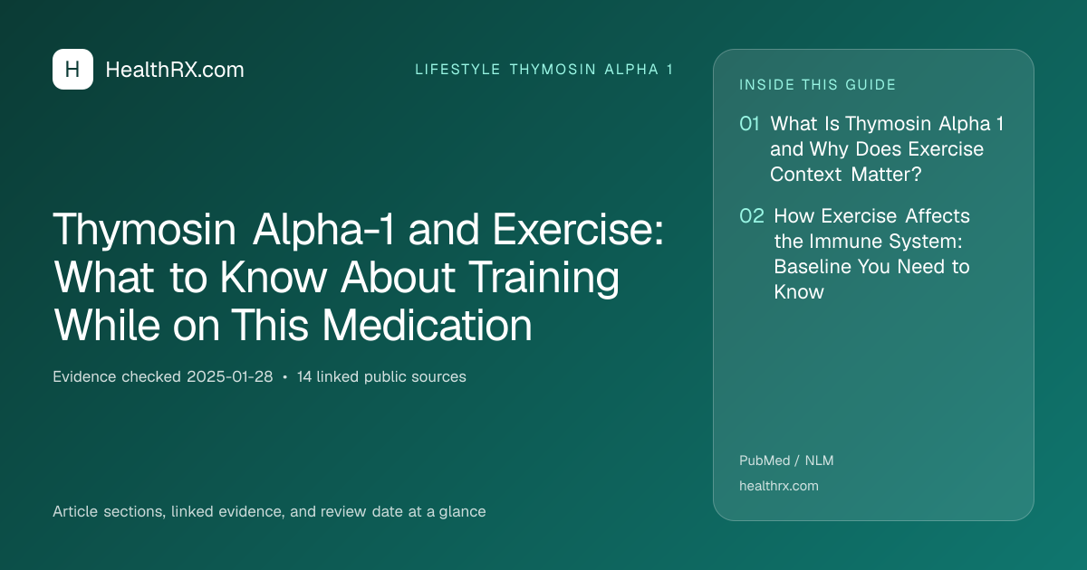 Evidence overview for Thymosin Alpha-1 and Exercise: What to Know About Training While on This Medication