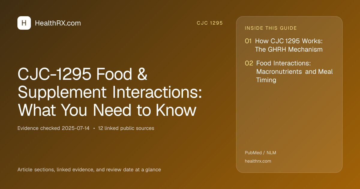 Evidence overview for CJC-1295 Food & Supplement Interactions: What You Need to Know