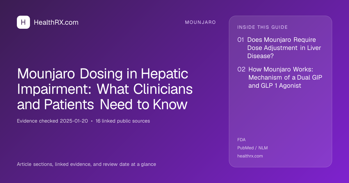 Evidence overview for Mounjaro Dosing in Hepatic Impairment: What Clinicians and Patients Need to Know