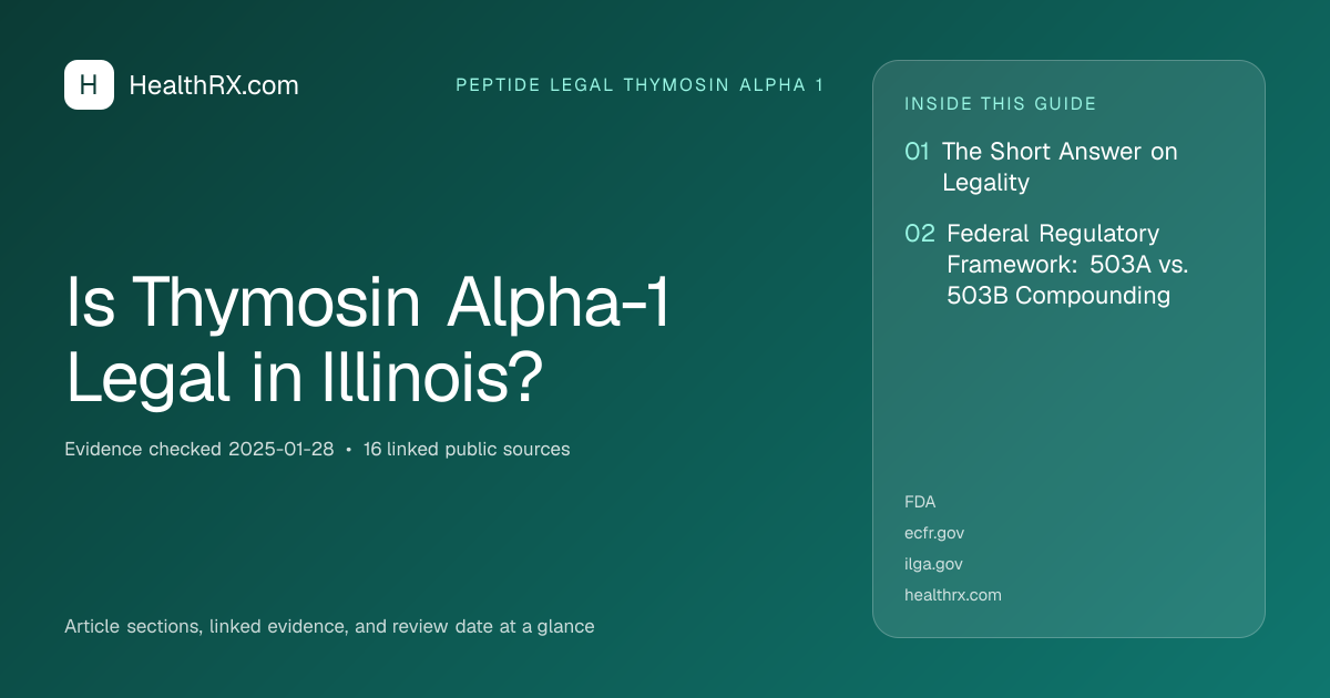 Evidence overview for Is Thymosin Alpha-1 Legal in Illinois?