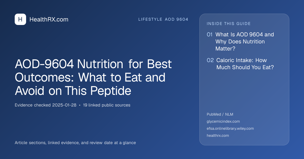 Evidence overview for AOD-9604 Nutrition for Best Outcomes: What to Eat and Avoid on This Peptide