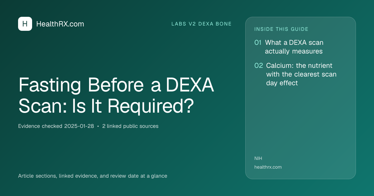 Evidence overview for Fasting Before a DEXA Scan: Is It Required?