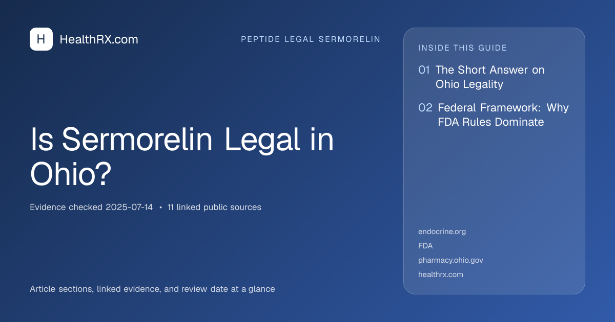 Evidence overview for Is Sermorelin Legal in Ohio?