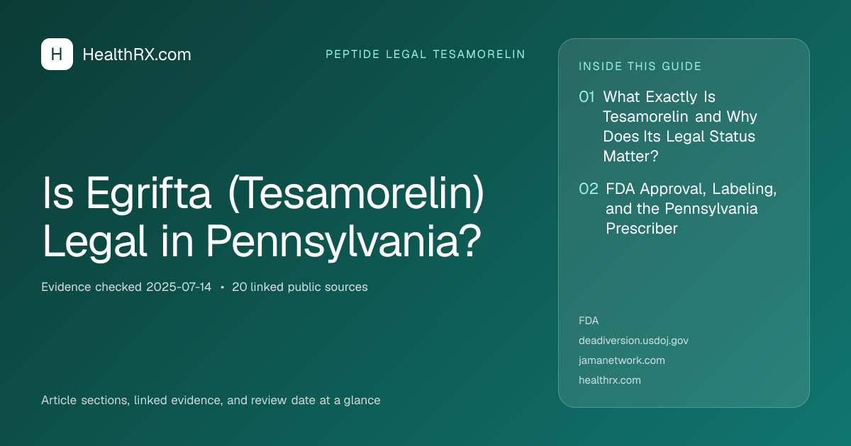 Evidence overview for Is Egrifta (Tesamorelin) Legal in Pennsylvania?